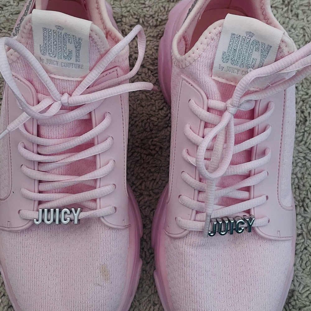 Juicy Couture Pink Studded Sneakers with Metallic Accents